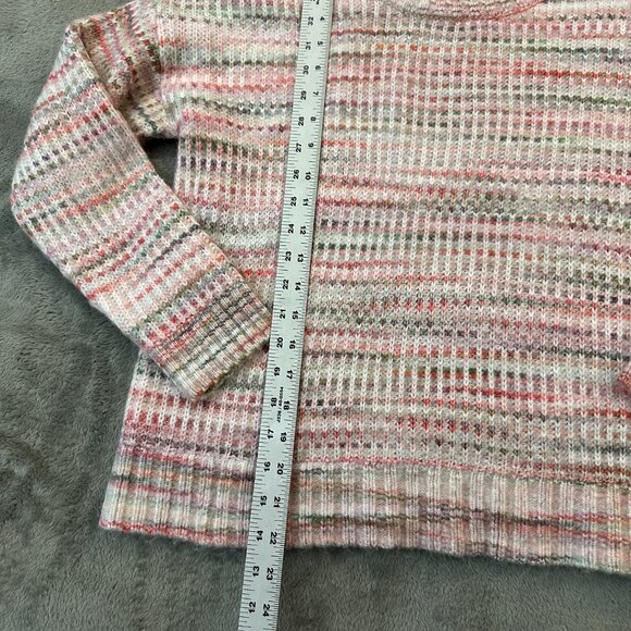 Loft Oversized Soft Fuzzy Crew Neck Sweater Pink Women's SMALL Boxy - Picture 3 of 5